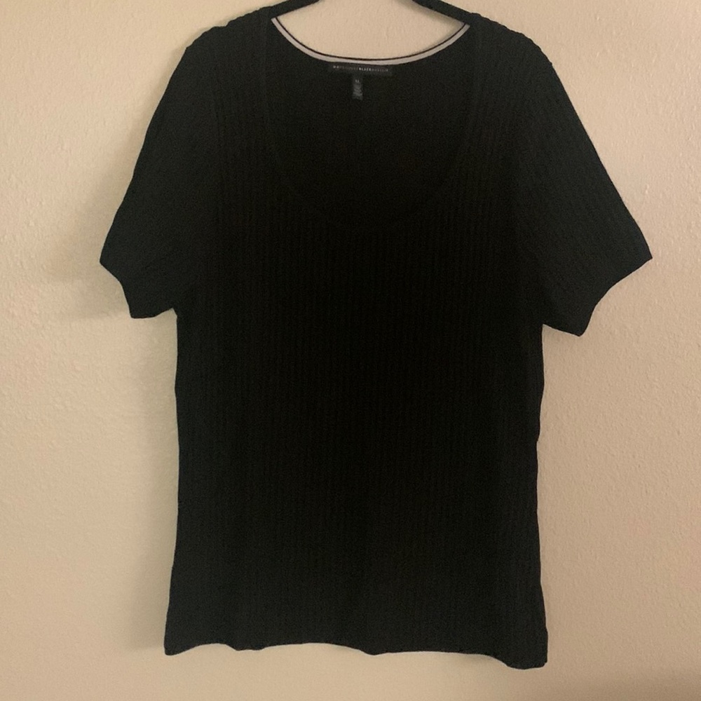 White House Black Market short sleeved black sweater  XL.